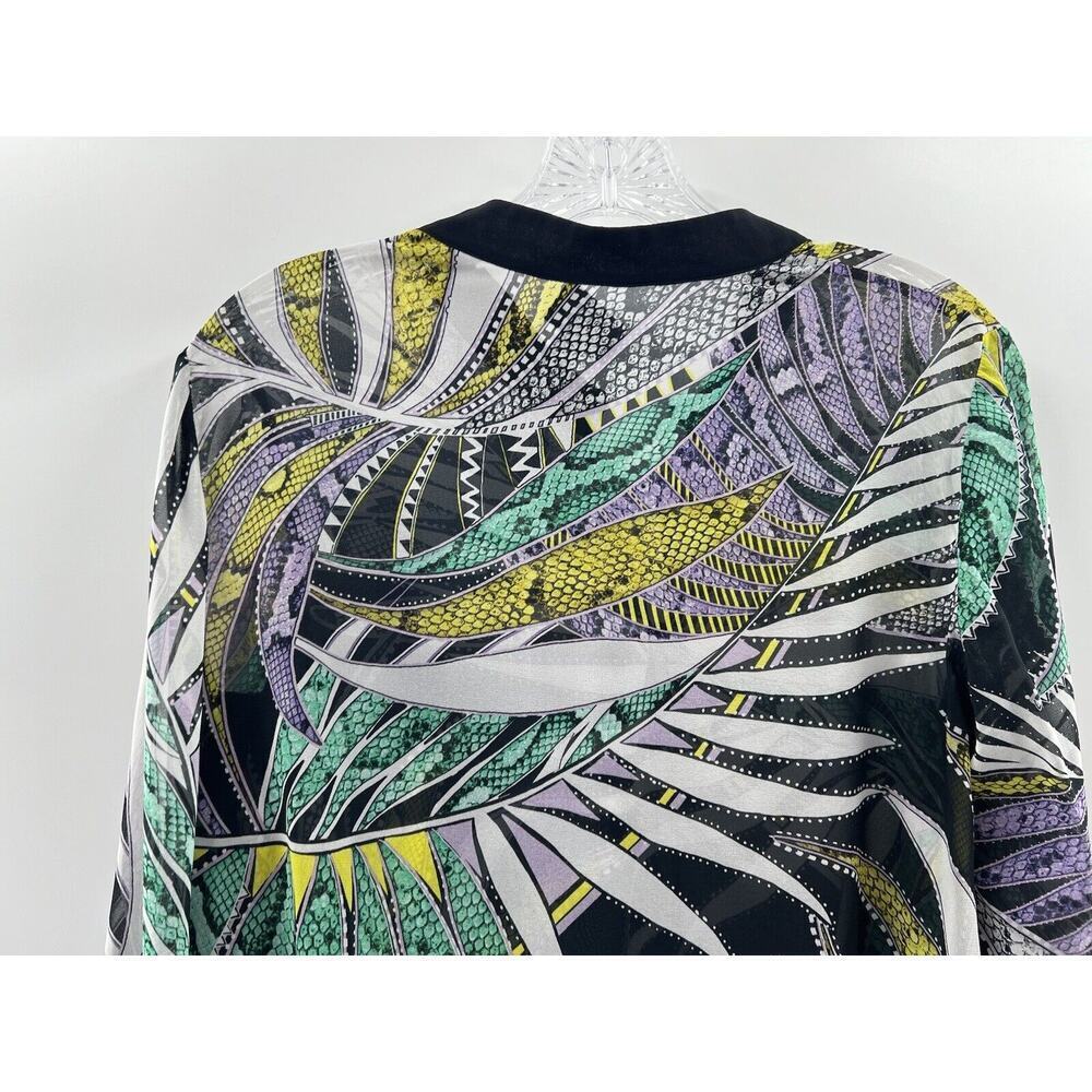 Just Cavalli By Roberto Cavalli Women’s Long Sleeve Silk Blend Semi Sheer Top 40 - Picture 10 of 11